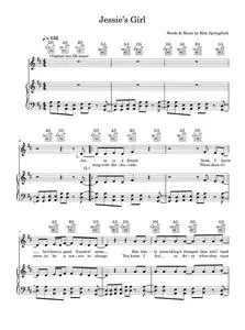 Jessie's Girl - Glee Cast, Rick Springfield (Piano-Vocal-Guitar (Piano Accompaniment))
