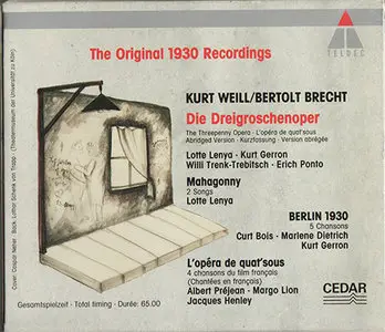 Kurt Weill, Bertold Brecht - Lotte Lenya, Marlene Dietrich - Dreigroschenoper & Songs (1931, CD Issue 1990)