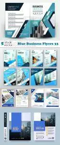 Vectors - Blue Business Flyers 33