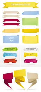 Origami Banners Vector