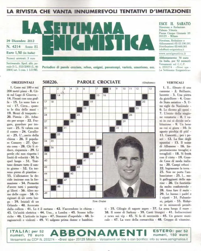 La Settimana Enigmistica N. 4214 - 29 Dicembre 2012