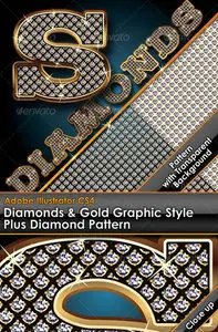 Diamonds & Gold Graphic Style Plus Diamond Pattern