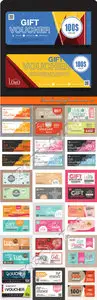 Voucher and gift cards vector 34