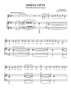 Simple Gifts - Aaron Copland (Piano Vocal)