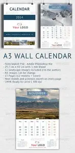 GraphicRiver Wall Calendar 2014 - A3