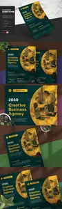 Green Modern Creative Business Agency Event Flyer