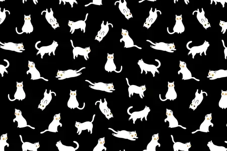 EE - Cute White Cats Seamless Pattern RD622UM