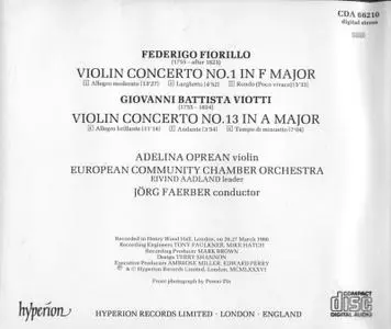 Adelina Oprean - Two Romantic Violin Concertos: Fiorillo, Viotti (1986)