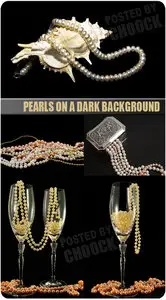 Stock Photo: Pearls on a dark background