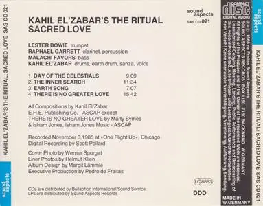 Kahil El'Zabar's The Ritual - Sacred Love (1988)