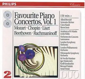 Favourite Piano Concertos, Vol.1 / Mozart, Chopin, Liszt, Beethoven, Rachmaninoff (1998)
