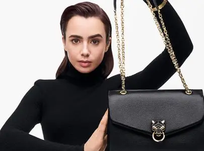 Lily Collins - Panthère de Cartier Chain Bags Campaign 2022