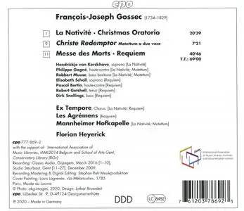 Florian Heyerick, Ex Tempore, Les Agrémens - François-Joseph Gossec: Requiem; La Nativité (2020)