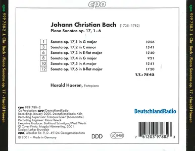 Harald Hoeren - Johann Christian Bach: Piano Sonatas, Op.17 (2001)