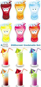 Vectors - Different Cocktails Set