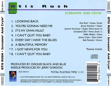 Otis Rush - Screamin' And Cryin' (1974) Reissue 1992