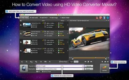 Movavi HD Video Converter 3.2 Multilangual Mac OS X