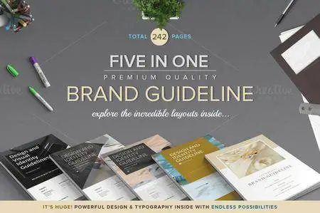 CreativeMarket - 5 Brand Guidelines Bundle