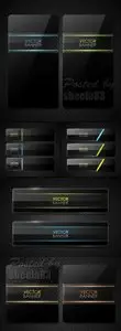 Black Glossy Banners Vector