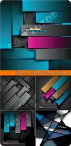 Geometric shapes dark vector backgrounds