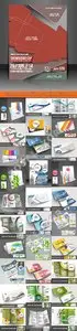Business cards brochures flyer and envelopes collection vector