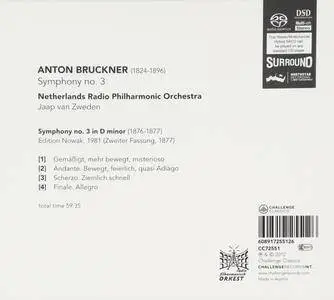 Jaap van Zweden, Netherlands Radio Philharmonic- Bruckner: Symphony No. 3 (2013) [Official Digital Download 24/96]