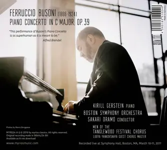 Kirill Gerstein, Sakari Oramo, Boston Symphony Orchestra - Ferruccio Busoni: Piano Concerto (2019)