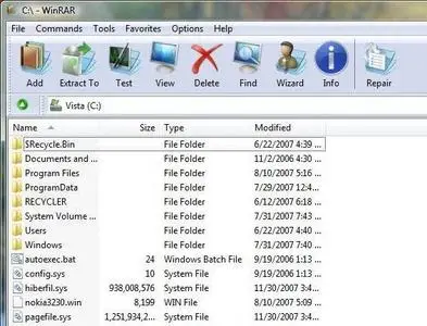 WinRAR v.3.71.1.0 Beta 1 + Vista Ultimate Skin - Latest Version - Now you can have Winrar In Vista Ultimate Skin