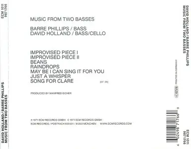 David Holland / Barre Philips - Music From Two Basses (1971) {ECM 1011}