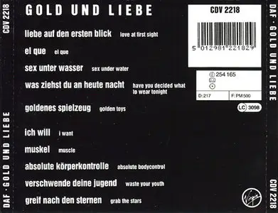 D.A.F. - Gold Und Liebe (1981, reissue 1989, Virgin # CDV 2218)