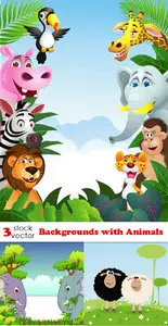 Vectors - Backgrounds with Animals