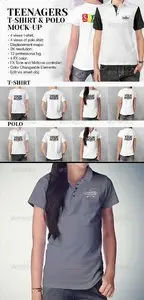 GraphicRiver Teenagers T-Shirt and Polo Shirt Mock-up