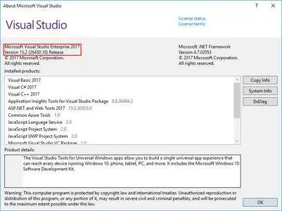 Microsoft Visual Studio 2017 version 15.2 (26430.16)