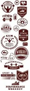 Fitness Logos Vector Set