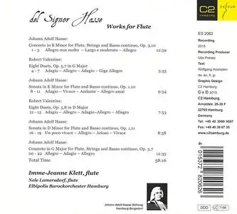 Imme-Jeanne Klett, Elbipolis Barockorchester Hamburg - Del Signor Hasse: Works for Flute (2015)