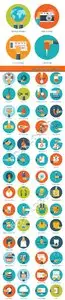 Stylish icons flat vector 6