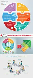 Vectors - Puzzle Infographics Backgrounds 6