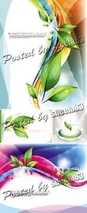 Abstract Backgrounds with Leaves