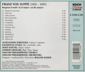 Roland Bader, Cracow Philharmonic Chorus and Orchestra - Franz von Suppé: Requiem (1996)