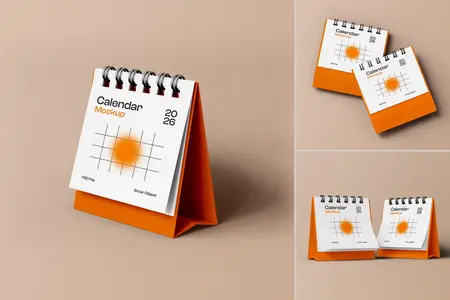 EE - Desk Calendar Planner Mockup Set NF5NAFX