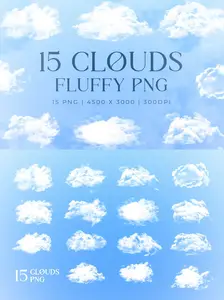 EE - Fluffy Clouds Png Overlays #1 PXCPU5X