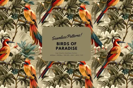 EE - Birds of Paradise Seamless Pattern TJ74JBP