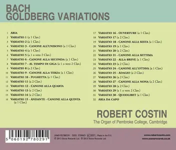 Robert Costin - J.S. Bach: Goldberg Variations (2013)