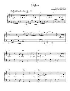 Lights - Journey, Steve Perry (Easy Piano)