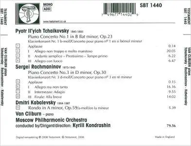 Van Cliburn - Tchaikovsky: Piano Concerto No. 1; Rachmaninov: Piano Concerto No. 3; Kabalevsky: Rondo (2008)