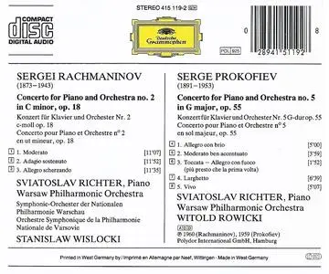 Sviatoslav Richter, Warsaw Philharmonic Orchestra - Rachmaninov: Piano Concerto No. 2; Prokofiev: Piano Concerto No. 5 (1985)