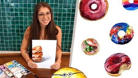 Watercolor For Beginners: Learn Basics & Paint Fun Donuts