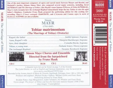 Franz Hauk, Simon Mayr Ensemble - Johann Simon Mayr: Tobiae matrimonium (2009)