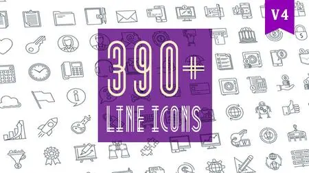 Line Icons Pack 390 Animated Icons - Project for After Effects (VideoHive)