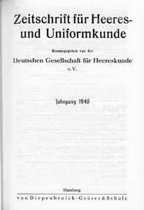Zeitschrift fur Heeres- und Uniformkunde №110-127